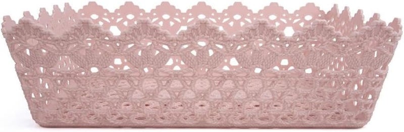 DAISO Floral Pattern Basket - Pink - Image 1